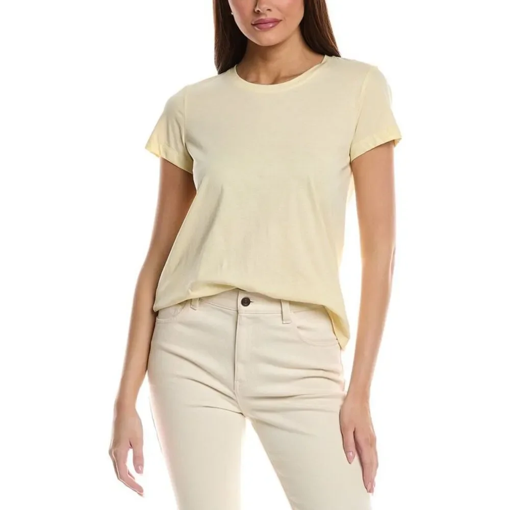 Lafayette 148 New York Womens  The Modern T-Shirt, Yellow